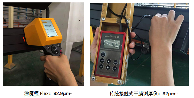 涂魔师非接触膜厚仪与传统测厚仪数据对比 涂魔师非接触膜厚仪与传统测厚仪数据对比