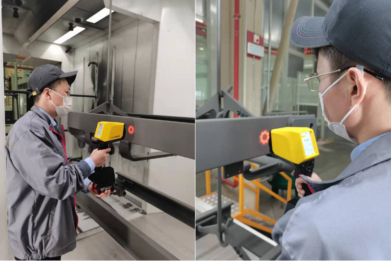 凯傲叉车利用涂魔师在产线上测未固化涂层